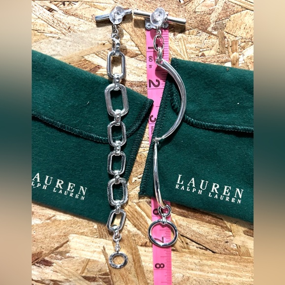 Ralph Lauren silver tone vintage bracketts x2 with original RL felt bag & box - Picture 3 of 7